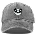 thumbnail image 1 of DALIX Panda Face On A Hat Mens Womens Embroidered Baseball Cap in Washed Black, 1 of 7