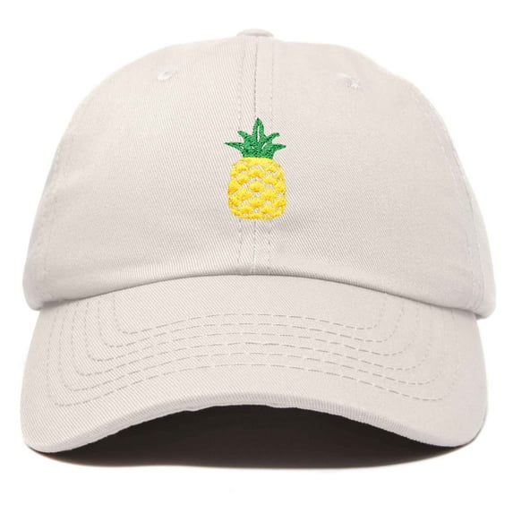 DALIX Pineapple Dad Hat Cotton Twill Baseball Cap Premium Stitched Beige