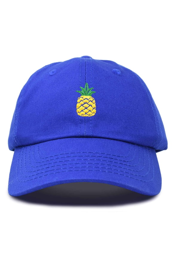 Pineapple Dad Hat Cotton Twill Baseball Cap Premium Stitched Royal Blue