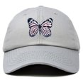 thumbnail image 1 of DALIX Pink Butterfly Hat Cute Womens Gift Embroidered Girls Cap in Gray, 1 of 6