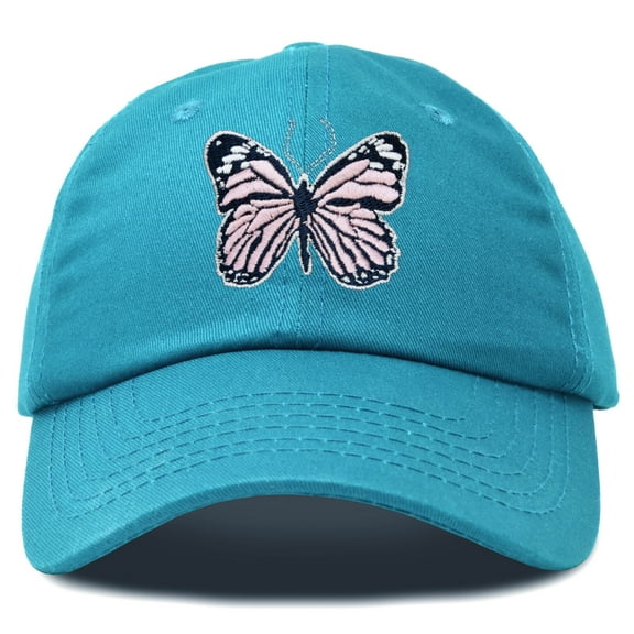 DALIX Pink Butterfly Hat Cute Womens Gift Embroidered Girls Cap in Teal