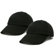 DALIX Plain Dad Hats 2 Pack Deal in Black