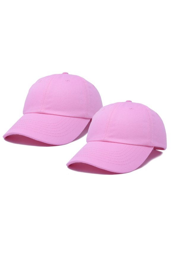 Plain Dad Hats 2 Pack Deal in Light Pink