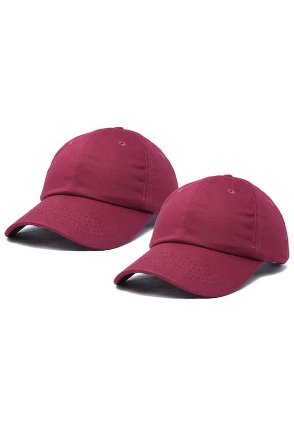 Plain Dad Hats 2 Pack Deal in Maroon