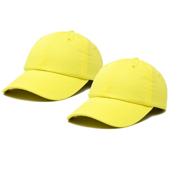 DALIX Plain Dad Hats 2 Pack Deal in Minion Yellow