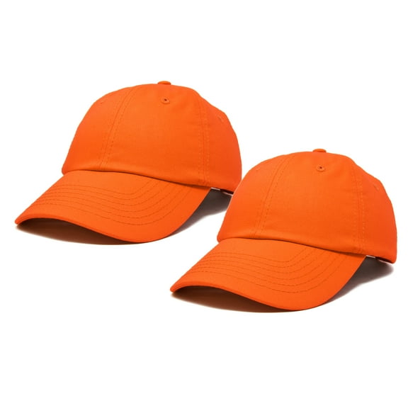 DALIX Plain Dad Hats 2 Pack Deal in Orange