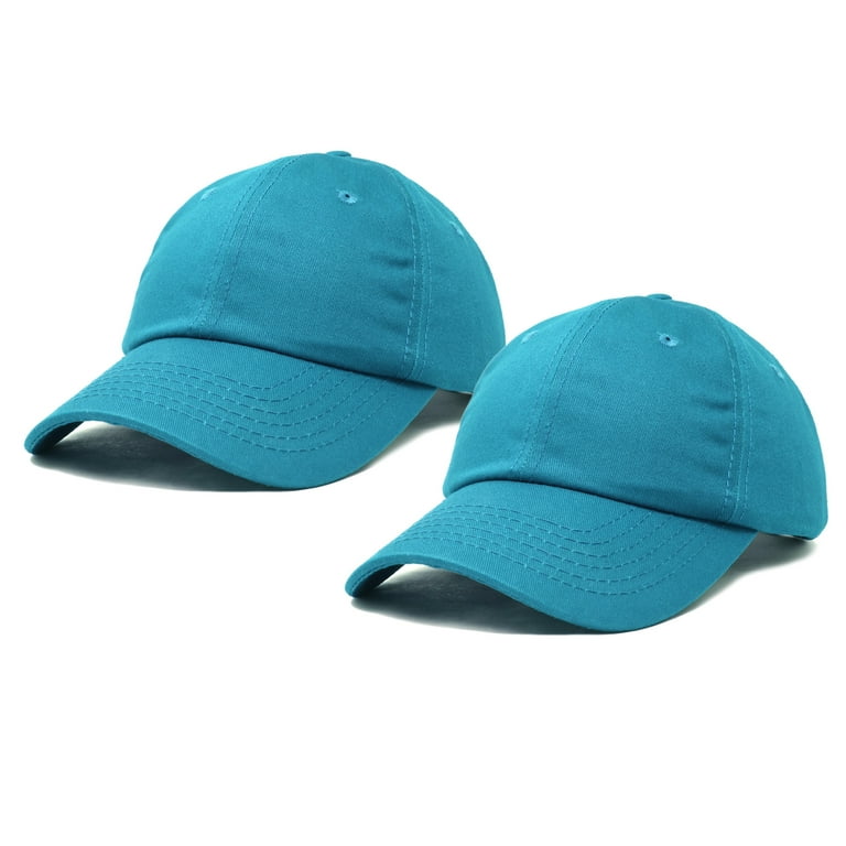 Dalix Plain Dad Hats 2 Pack Deal Teal
