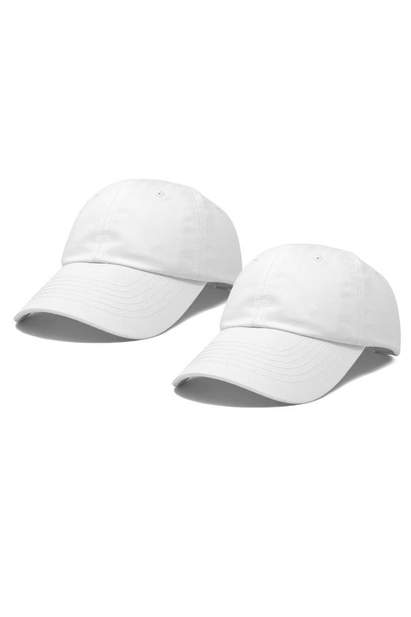 Plain Dad Hats 2 Pack Deal in White