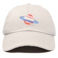 thumbnail image 1 of DALIX Planet Saturn Ball Cap Embroidered Hat in Beige, 1 of 7