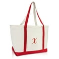 thumbnail image 1 of DALIX Premium Canvas Tote Bags Red Shoulder Bag Personalized Gifts X, 1 of 8