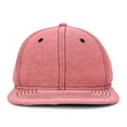 thumbnail image 1 of DALIX Premium Flat Bill Snapback Chambray Hat 6 Panel Cap (Red), 1 of 7