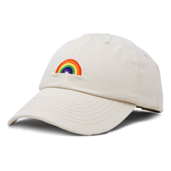 DALIX Rainbow Baseball Cap Womens Hats Cute Hat Soft Cotton Caps in Beige