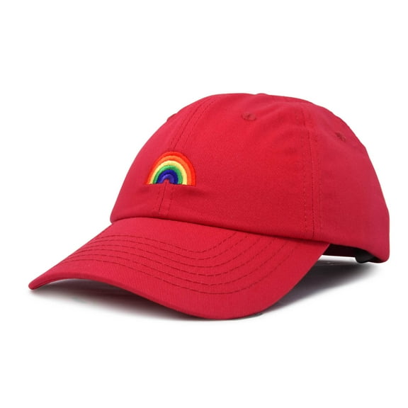 DALIX Rainbow Baseball Cap Womens Hats Cute Hat Soft Cotton Caps in Red