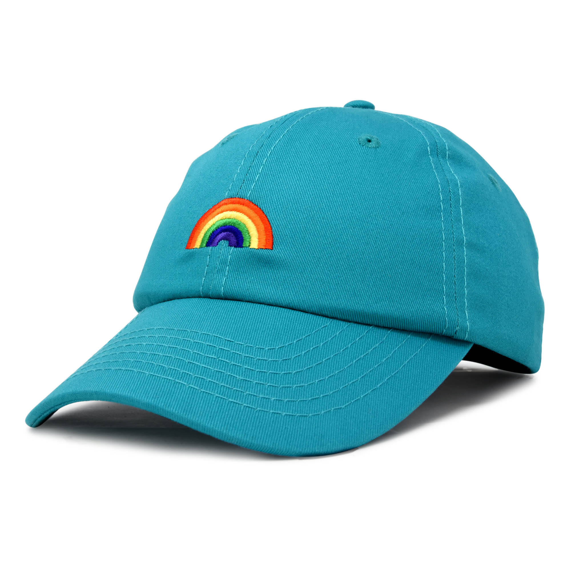 DALIX Rainbow Baseball Cap Womens Hats Cute Hat Soft Cotton Caps in Teal - image 1 of 7