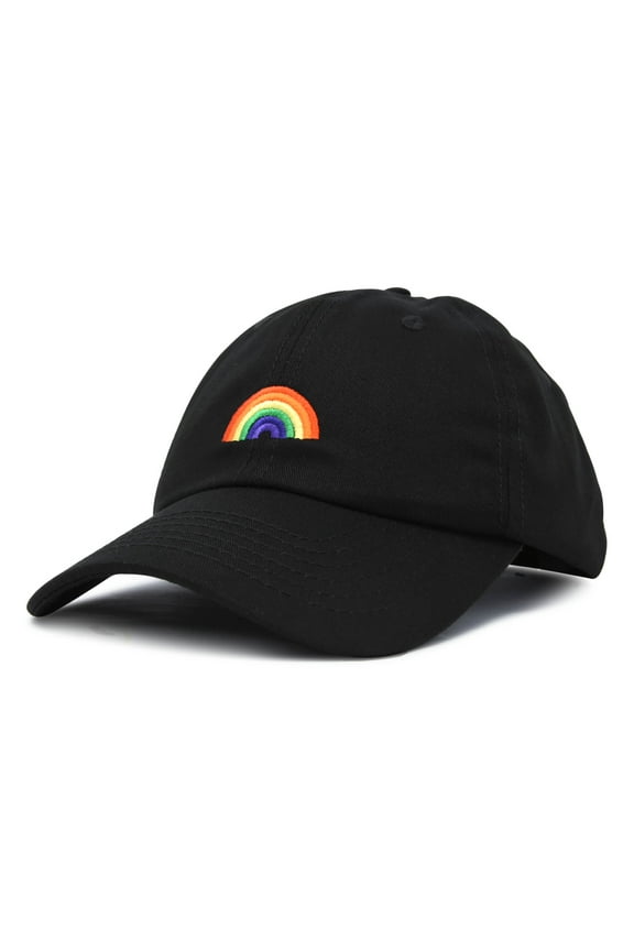 Rainbow Baseball Cap Womens Hats Soft Cotton Black