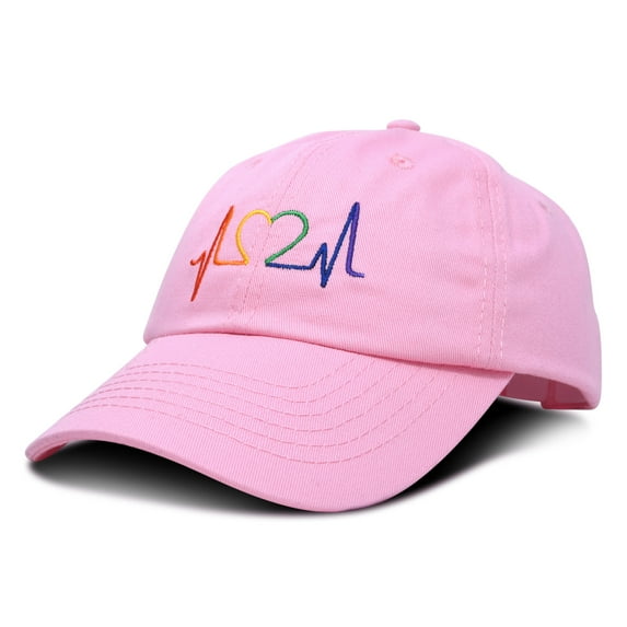 DALIX Rainbow Heartbeat RN Nurse Hat EKG Baseball Cap Medical Fitness in Pink