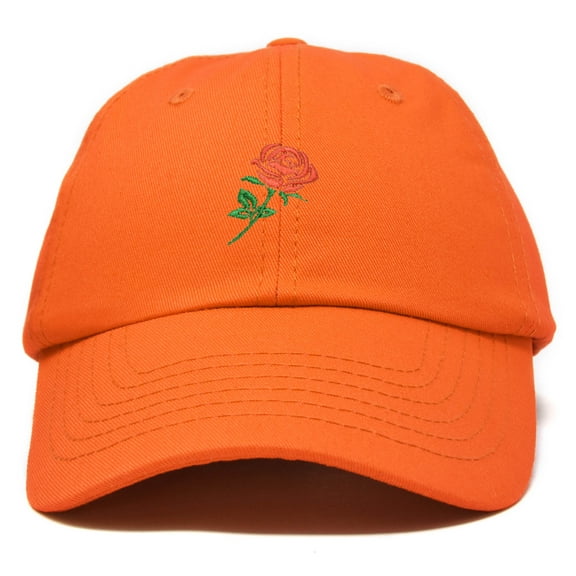 DALIX Red Rose Hat Premium Embroidered Baseball Cap Mens Womens in Orange