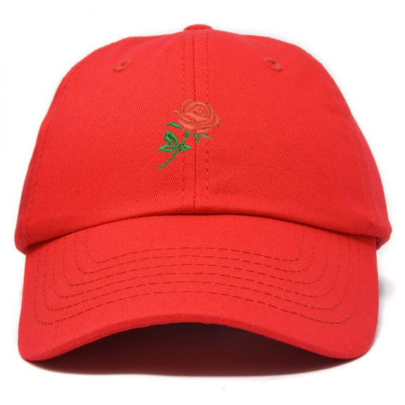 DALIX Red Rose Hat Premium Embroidered Baseball Cap Mens Womens in Red