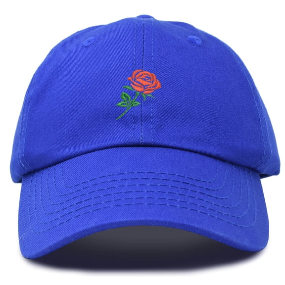 DALIX Red Rose Hat Premium Embroidered Baseball Cap Mens Womens in Royal Blue