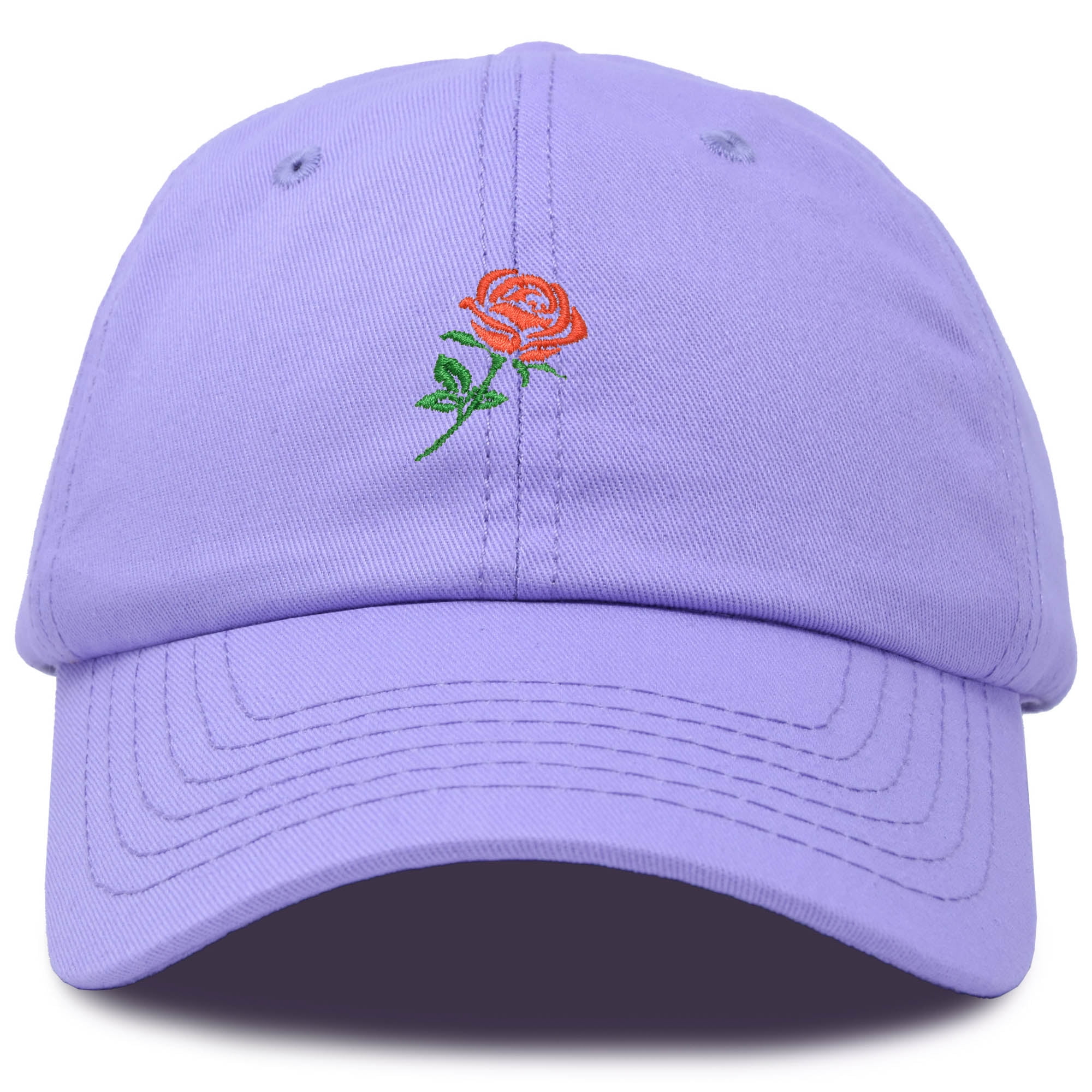 DALIX Red Rose Hat Premium Embroidered Baseball Cap Womens in Lavender