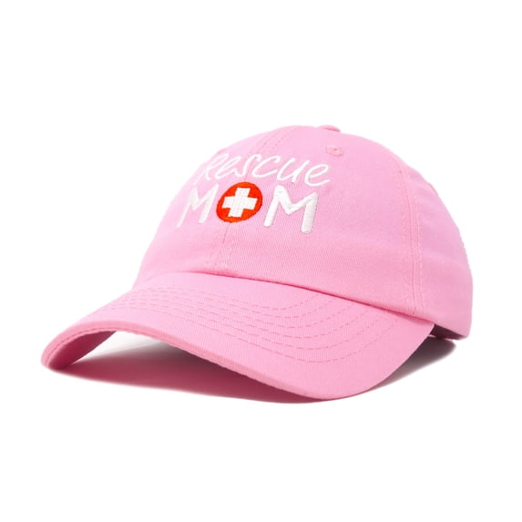 DALIX Rescue Mom Womens Baseball Cap Dad Hat in Light Pink