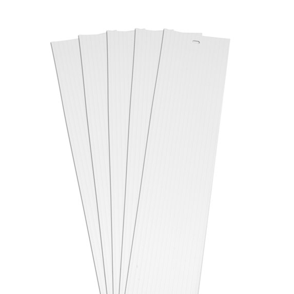 DALIX Ribbed Vertical Blinds Replacement Slats White Vinyl 58.5" Window 5 Pack