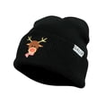 thumbnail image 1 of DALIX Rudolph Adult Beanie Christmas Holiday Winter Stocking Hat in Black, 1 of 7