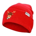 thumbnail image 1 of DALIX Rudolph Adult Beanie Christmas Holiday Winter Stocking Hat in Red, 1 of 7