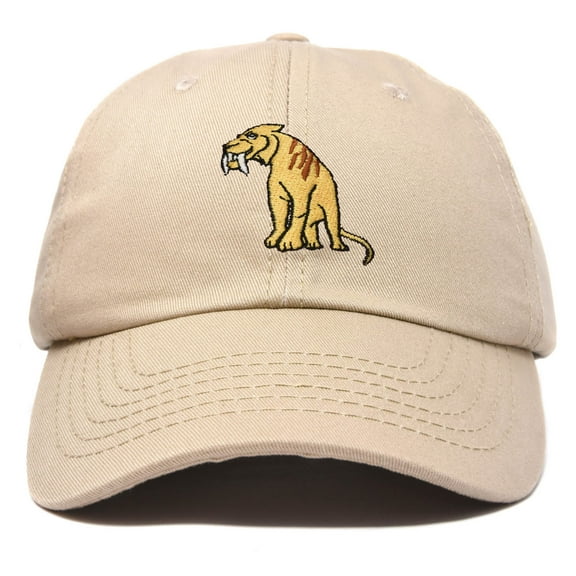 DALIX Sabertooth Tiger Kids Hat Boys Girls Baseball Cap in Khaki