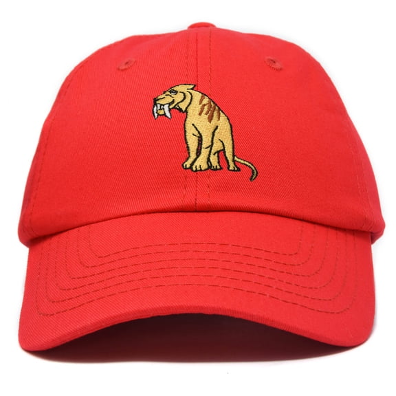 DALIX Sabertooth Tiger Kids Hat Boys Girls Baseball Cap in Red