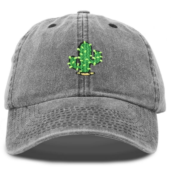 DALIX Saguaro Cactus Hat Womens Succulent Baseball Cap in Washed Black