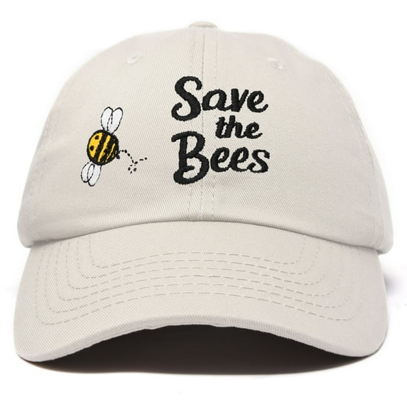 DALIX Save The Bees Baseball Cap Dad Hat Embroidered Womens Girls in Beige