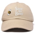 thumbnail image 1 of DALIX Save The Bees Baseball Cap Dad Hat Embroidered Womens Girls in Khaki, 1 of 6