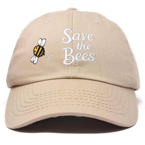 DALIX Save The Bees Baseball Cap Dad Hat Embroidered Womens Girls in Khaki