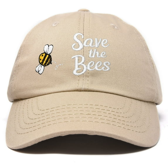 DALIX Save The Bees Baseball Cap Dad Hat Embroidered Womens Girls in Khaki