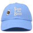 thumbnail image 1 of DALIX Save The Bees Baseball Cap Dad Hat Embroidered Womens Girls in Light Blue, 1 of 6