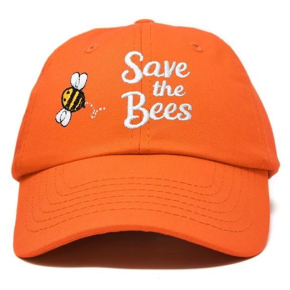 DALIX Save The Bees Baseball Cap Dad Hat Embroidered Womens Girls in Orange