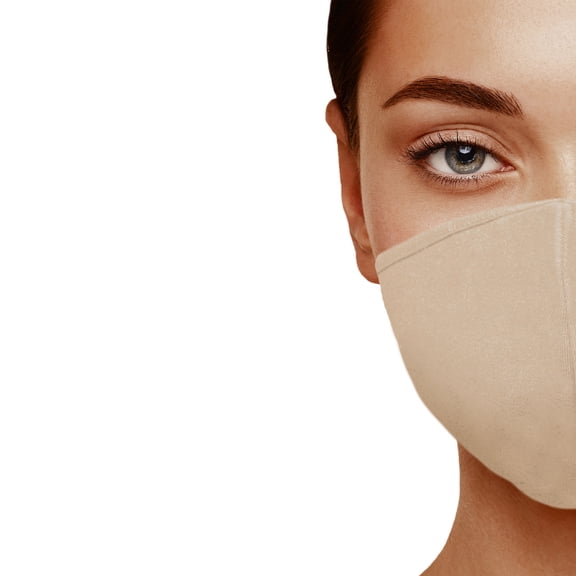 DALIX Skin Tone Cloth Face Mask 3 Layer Filter Pocket Nose Piece in Dawn - S-M
