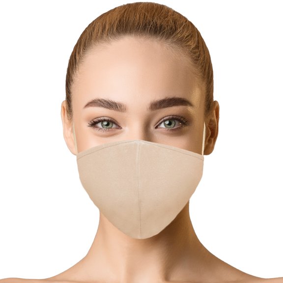 DALIX Skin Tone Cloth Face Mask 3 Layer Filter Pocket Nose Piece in Vintage - L-XL