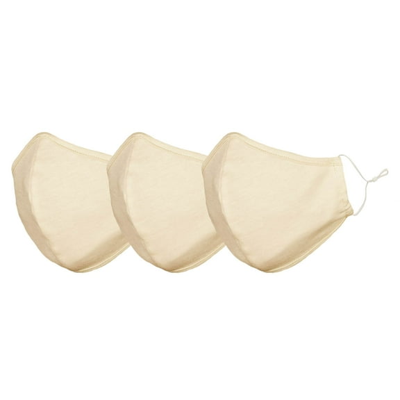 DALIX Skin Tone Face Mask 3 Layer Filter Pocket Nose Piece Bare - S-M (3-Pack)