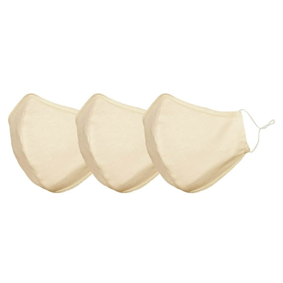 DALIX Skin Tone Face Mask 3 Layer Filter Pocket Nose Piece Bare - S-M (3-Pack)