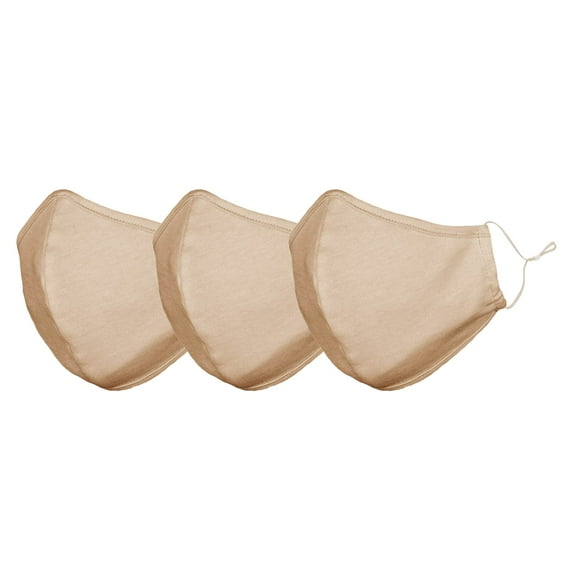 DALIX Skin Tone Face Mask 3 Layer Filter Pocket Nose Piece Dawn - S-M (3-Pack)