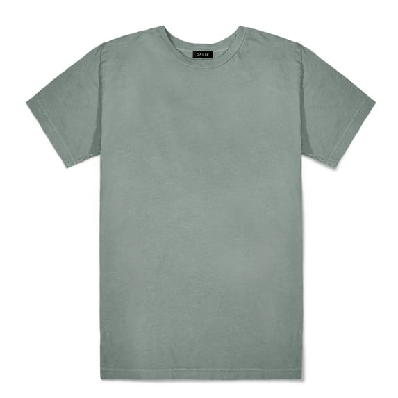 DALIX Slate Gray Garment Dye Mens Cotton T Shirt Made in USA - Small