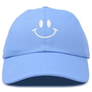 DALIX Smile Face Baseball Cap Smiling Happy Dad Hat Men Women Teens in Light Blue