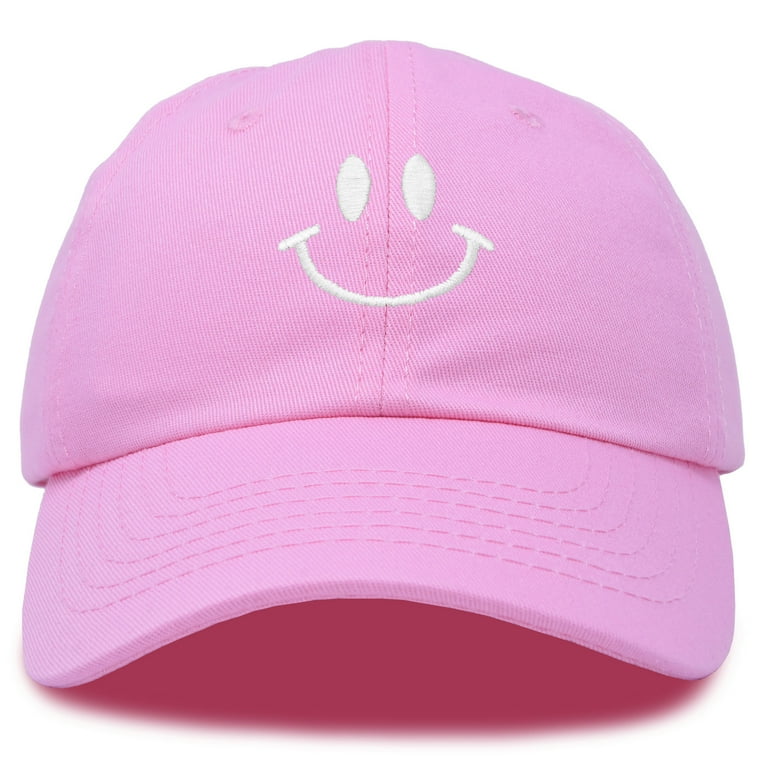 DALIX Smile Face Baseball Cap Smiling Happy Dad Hat Men Women Teens in Light Pink