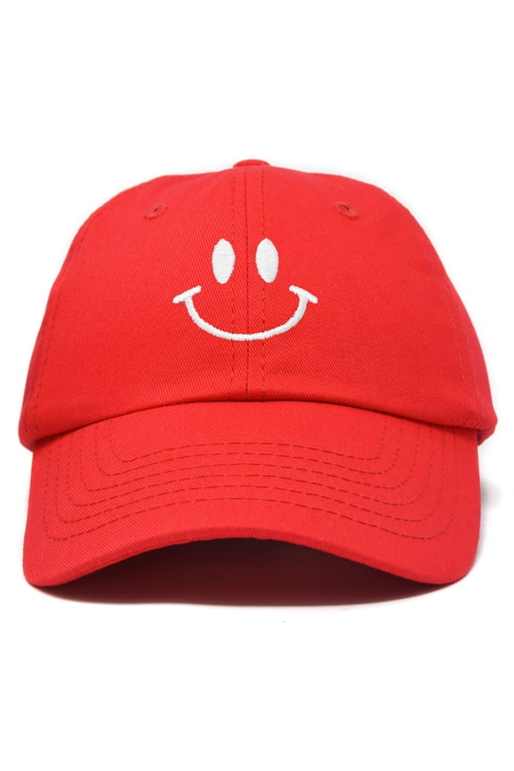Smile Face Baseball Cap Smiling Happy Dad Hat Men Women Teens in Red