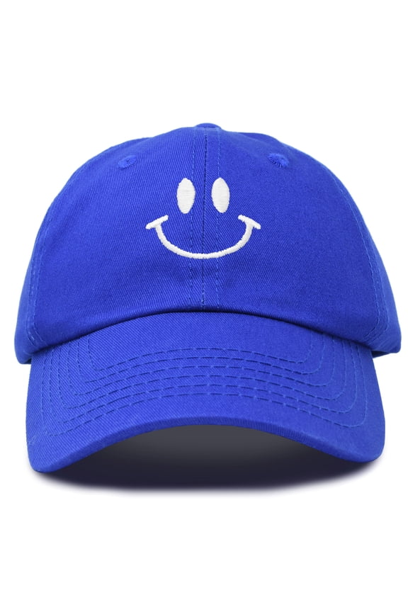 Smile Face Baseball Cap Smiling Happy Dad Hat Men Women Teens in Royal Blue