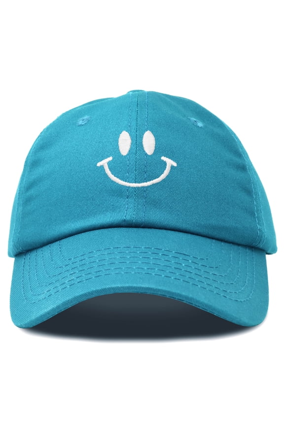 Smile Face Baseball Cap Smiling Happy Dad Hat Men Women Teens in Teal