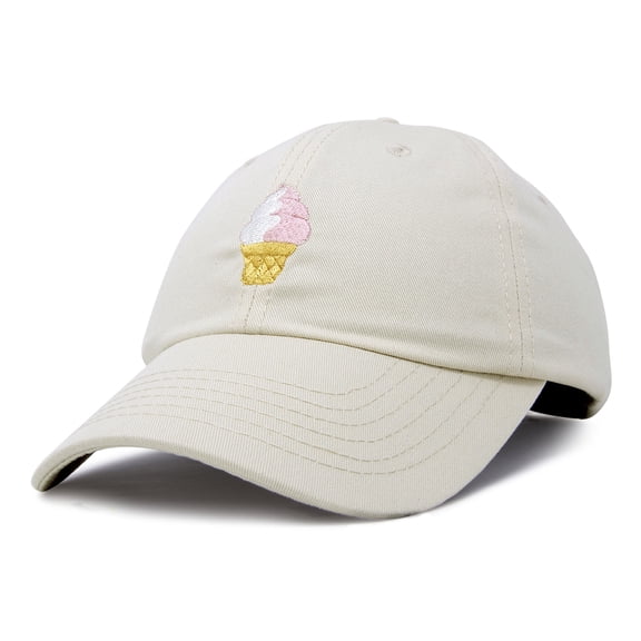 DALIX Soft Serve Ice Cream Hat Cotton Baseball Cap in Beige