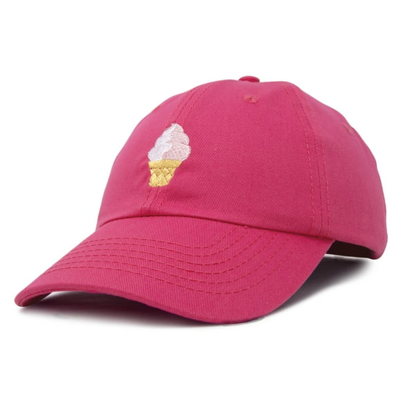 DALIX Soft Serve Ice Cream Hat Cotton Baseball Cap in Hot Pink